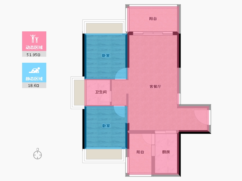 广东省-湛江市-银地上悦城Ⅰ期·朗晴园-62.98-户型库-动静分区