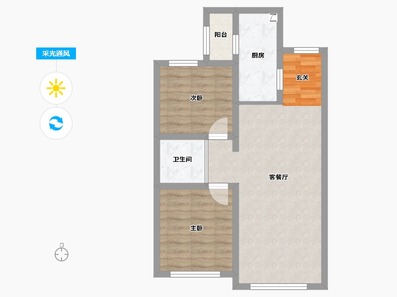 吉林省-长春市-华方状元府-59.76-户型库-采光通风