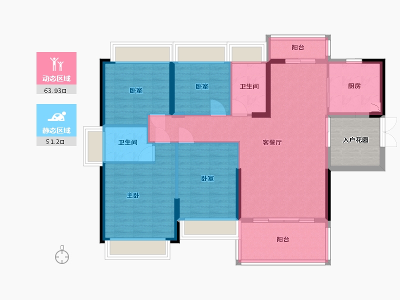 广东省-广州市-时代星英御岛-110.13-户型库-动静分区