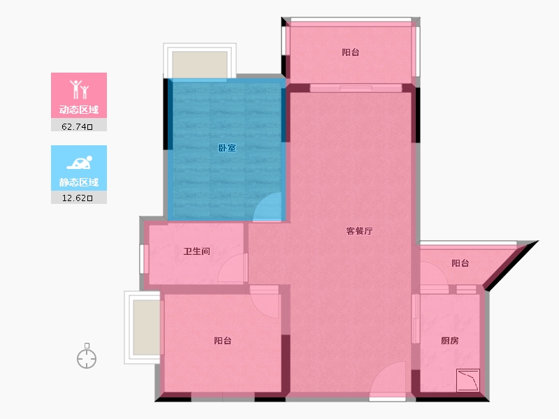 广东省-广州市-南沙星河丹堤-66.75-户型库-动静分区