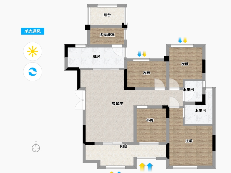 重庆-undefined-新东邦晓悦湾-102.87-户型库-采光通风