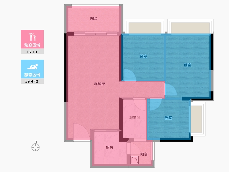 广东省-广州市-敏捷绿湖首府-66.94-户型库-动静分区