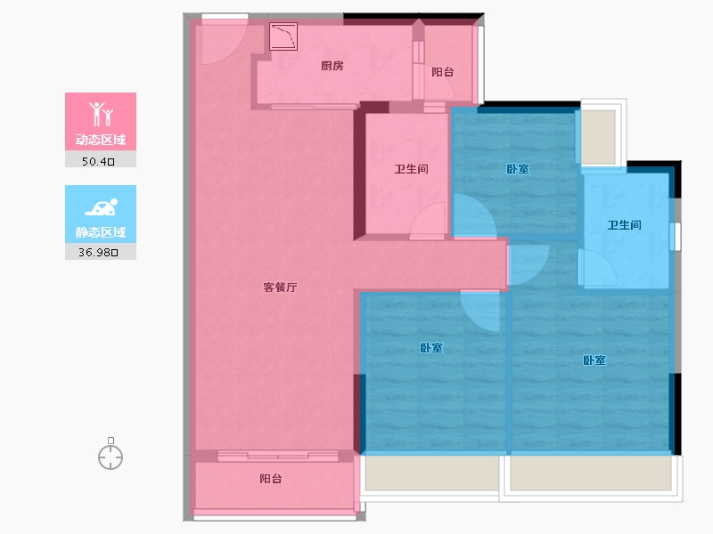 广东省-广州市-叠溪花园-78.00-户型库-动静分区