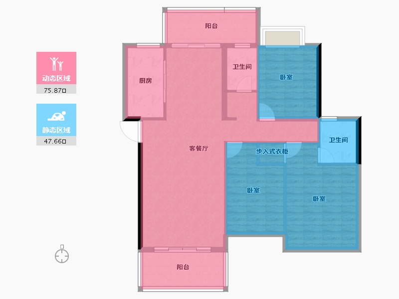 湖南省-怀化市-金时花园二期-112.45-户型库-动静分区