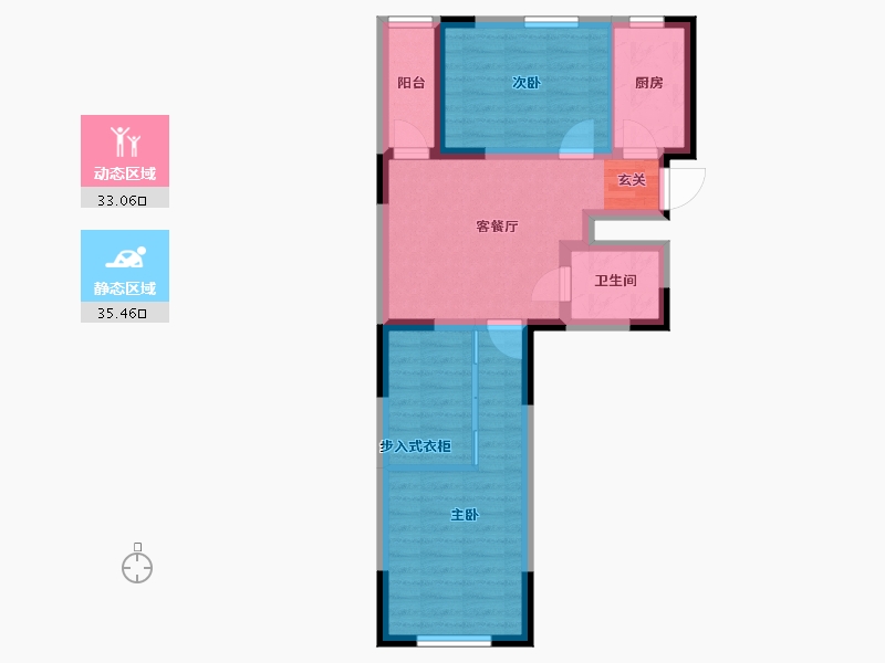 吉林省-长春市-东安白金洋房-60.34-户型库-动静分区