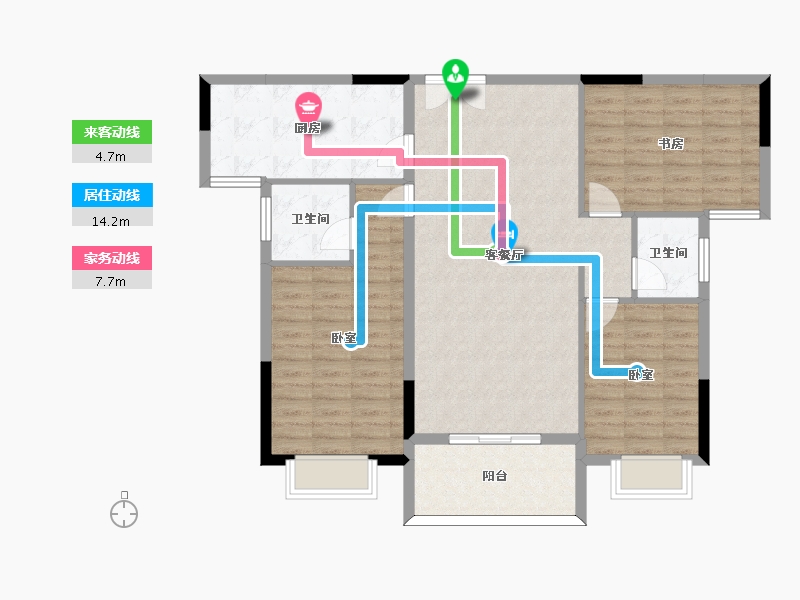 河南省-信阳市-光州新城-104.40-户型库-动静线