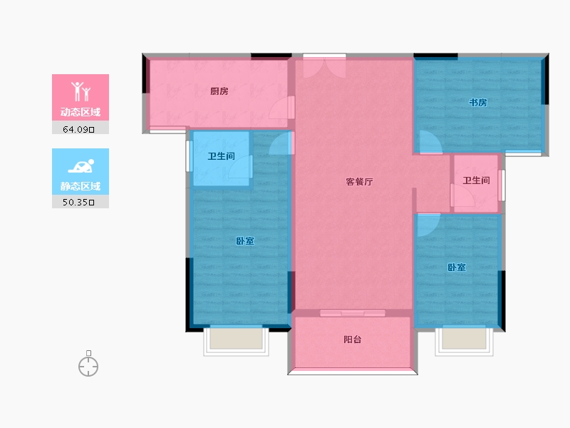 河南省-信阳市-光州新城-104.40-户型库-动静分区