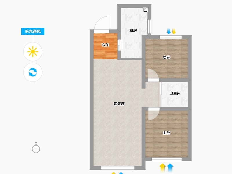 吉林省-长春市-华方状元府-57.90-户型库-采光通风