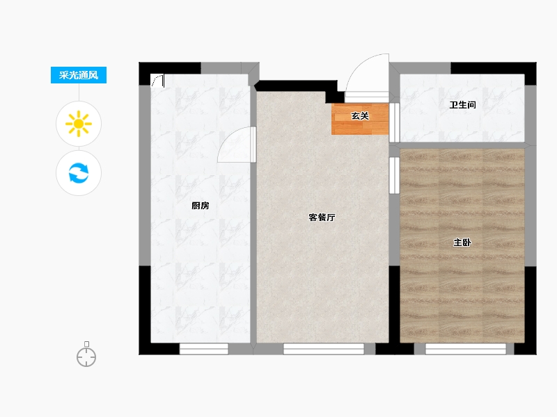 吉林省-长春市-万龙国际城-45.87-户型库-采光通风