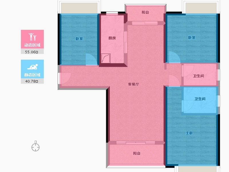 广东省-惠州市-海伦堡·熙岸-85.16-户型库-动静分区