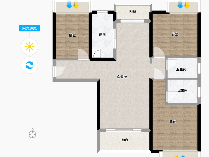 广东省-惠州市-海伦堡·熙岸-85.16-户型库-采光通风