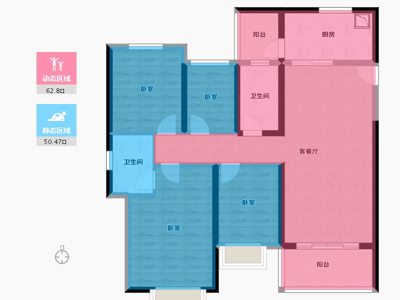 广东省-广州市-大理雅美湾-100.50-户型库-动静分区