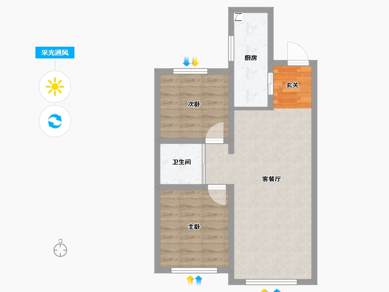 吉林省-长春市-华方状元府-58.04-户型库-采光通风