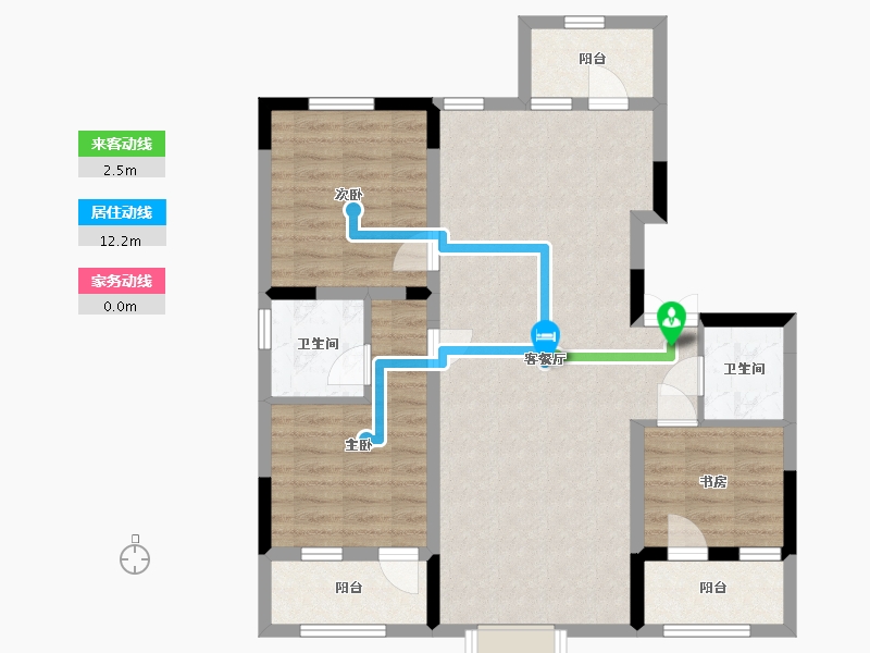 吉林省-长春市-富腾御湖壹号院-87.68-户型库-动静线