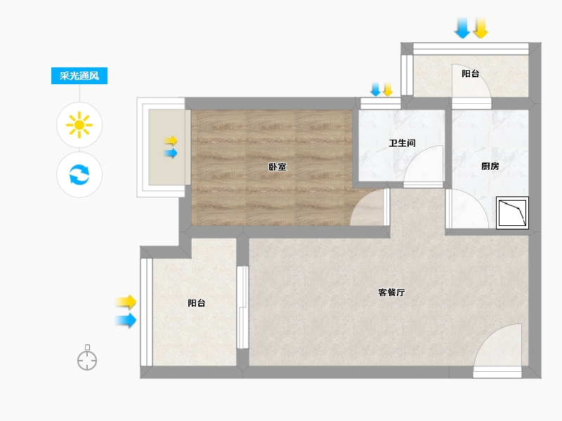 广东省-广州市-南沙星河丹堤-35.82-户型库-采光通风