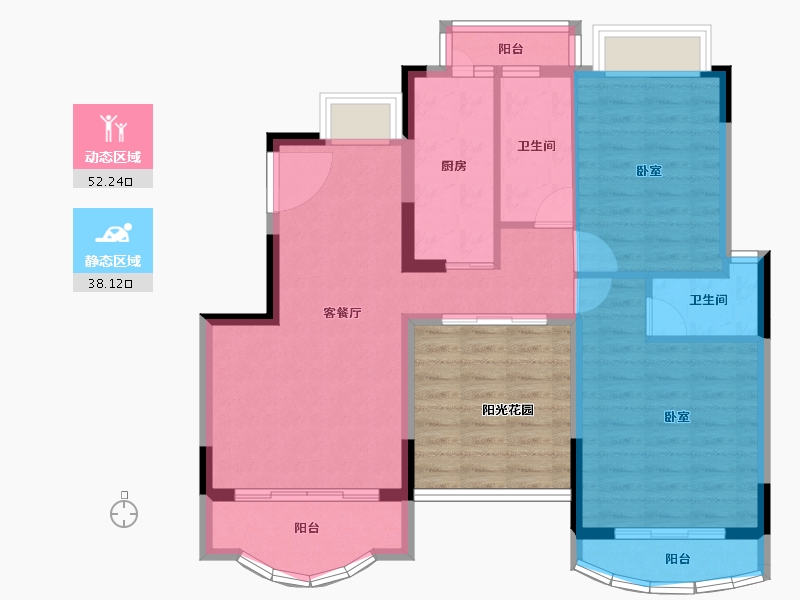 广东省-广州市-莱茵水岸-92.56-户型库-动静分区