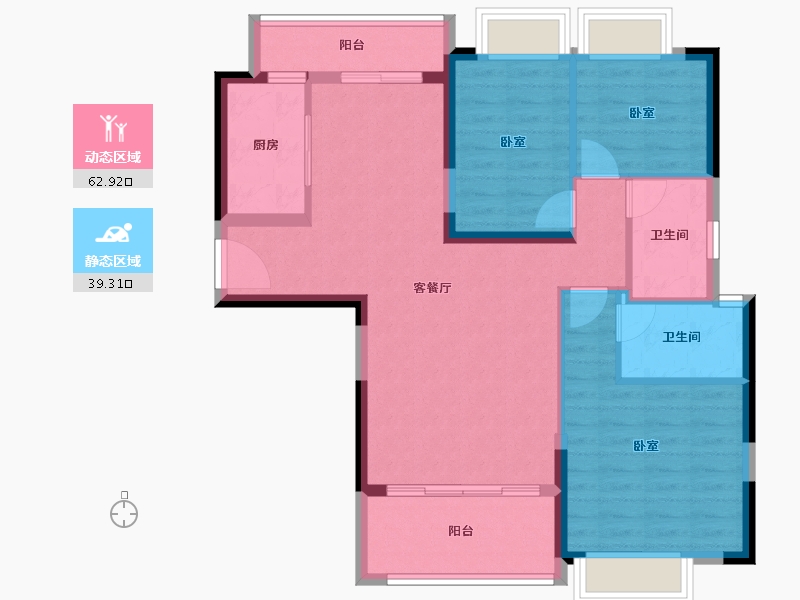 广东省-广州市-敏捷绿湖首府-91.25-户型库-动静分区