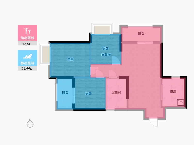 福建省-福州市-臻萃万科翡翠之光-65.00-户型库-动静分区