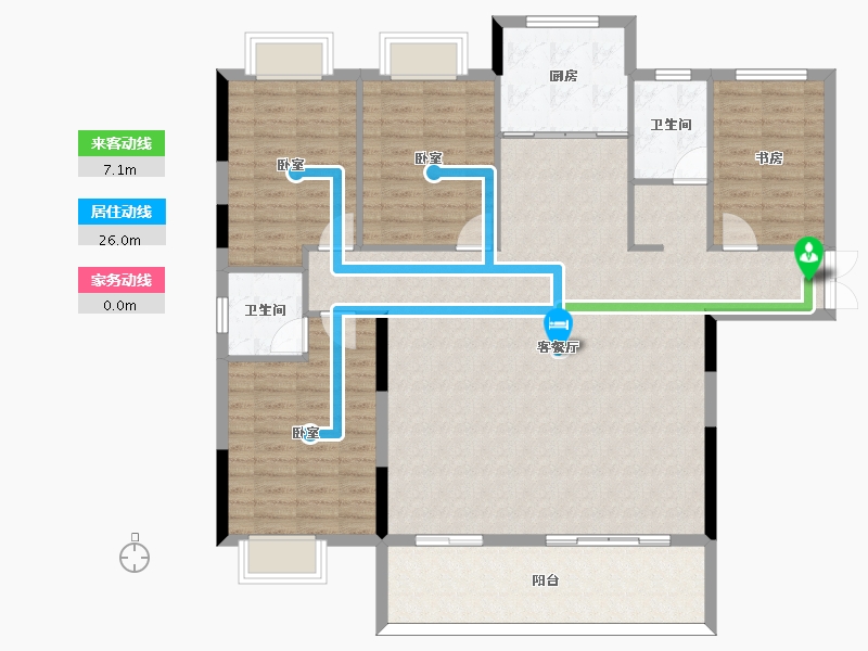 河南省-信阳市-光州新城-137.14-户型库-动静线