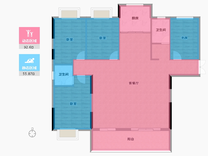 河南省-信阳市-光州新城-137.14-户型库-动静分区