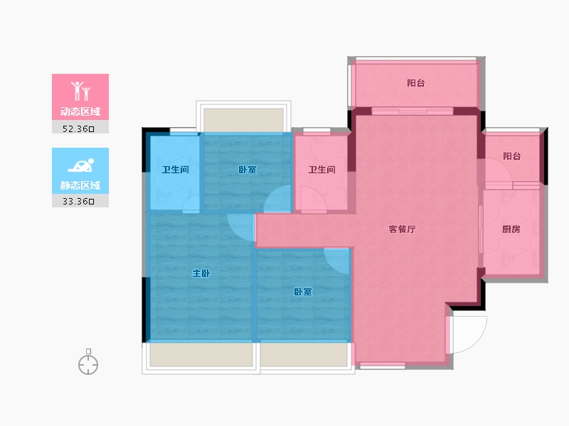 广东省-肇庆市-海晟花园-77.27-户型库-动静分区