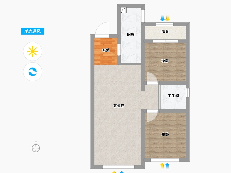 吉林省-长春市-华方状元府-60.41-户型库-采光通风