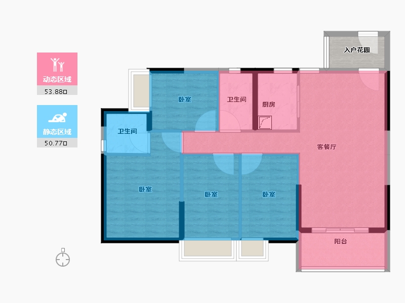 广东省-佛山市-海逸桃花源记-98.42-户型库-动静分区