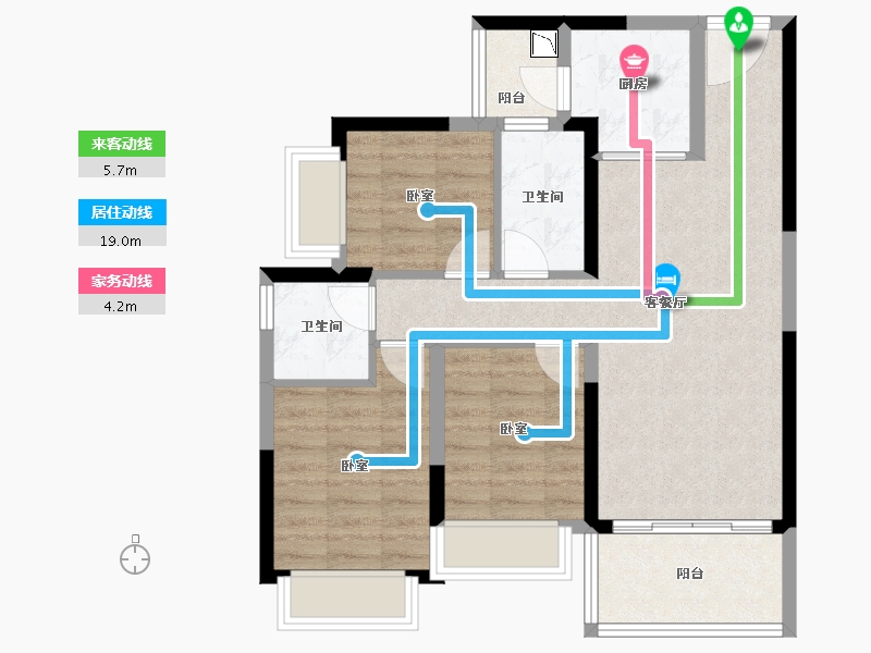 广东省-广州市-敏捷绿湖首府-73.37-户型库-动静线