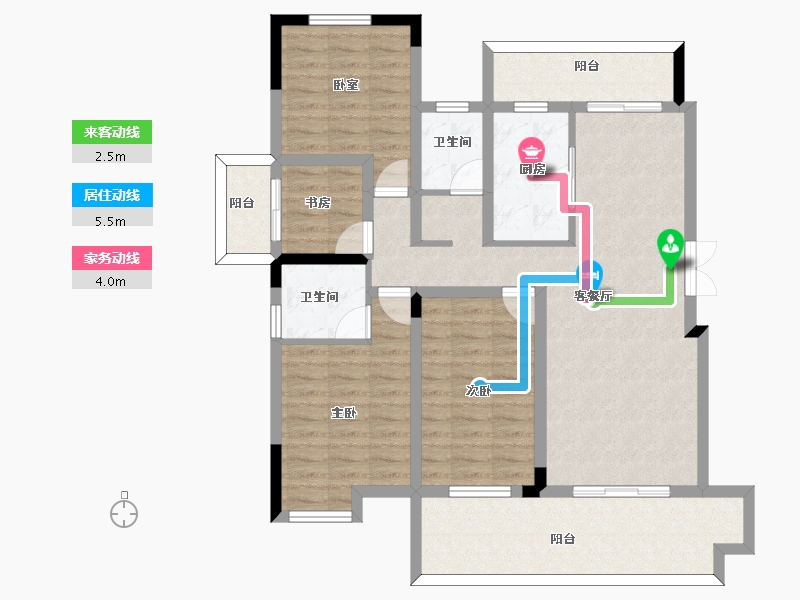 安徽省-黄山市-鲲鹏名门御府-106.00-户型库-动静线