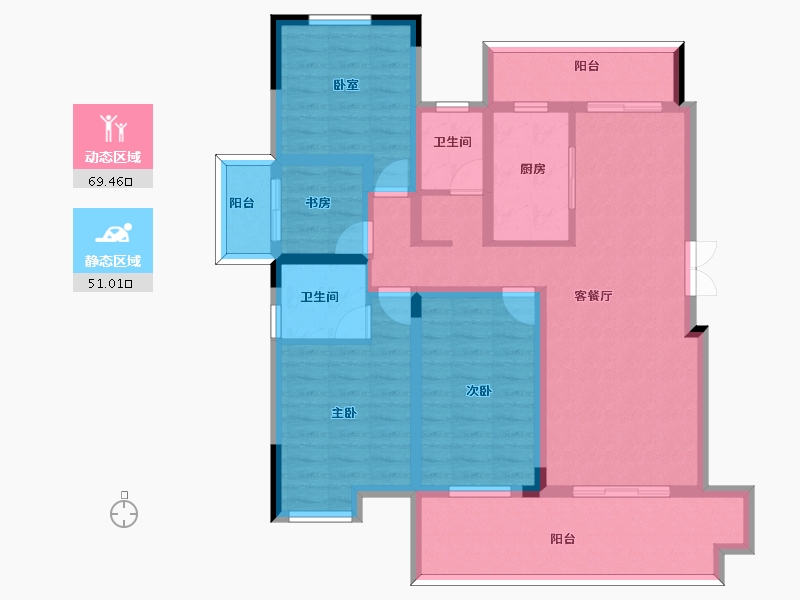 安徽省-黄山市-鲲鹏名门御府-106.00-户型库-动静分区