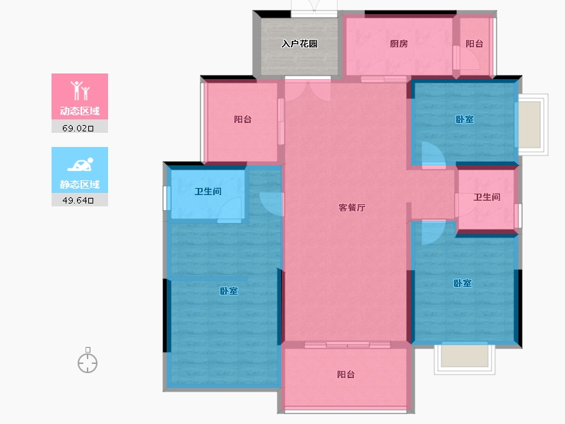 广东省-惠州市-江滨华府-111.43-户型库-动静分区