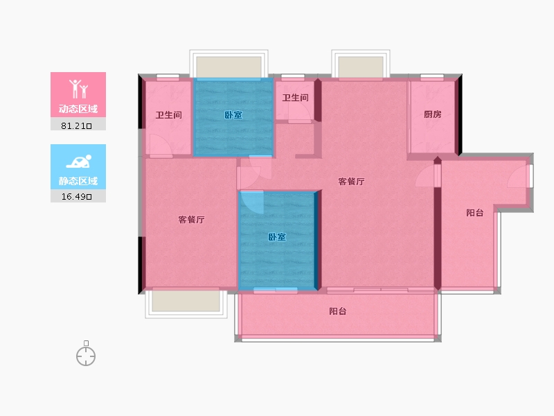 湖南省-郴州市-上品书苑-87.93-户型库-动静分区