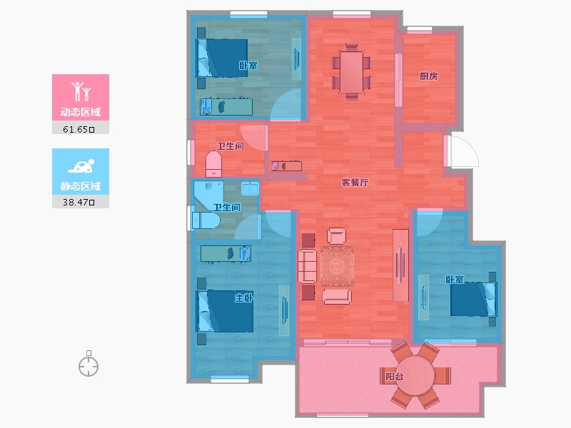 安徽省-黄山市-鲲鹏名门御府-90.00-户型库-动静分区