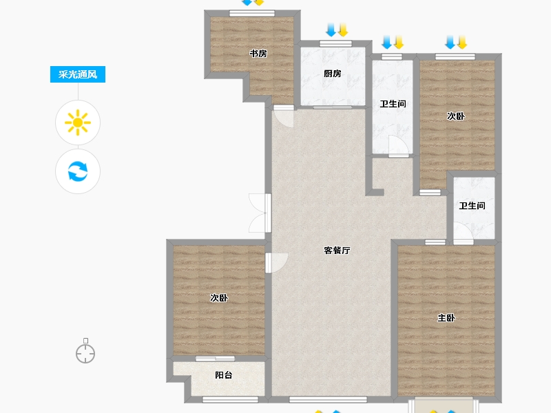 山东省-潍坊市-城投君悦府-138.60-户型库-采光通风