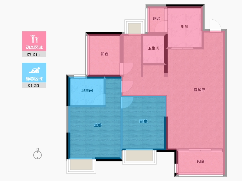 广东省-广州市-佳兆业金域天下-84.92-户型库-动静分区