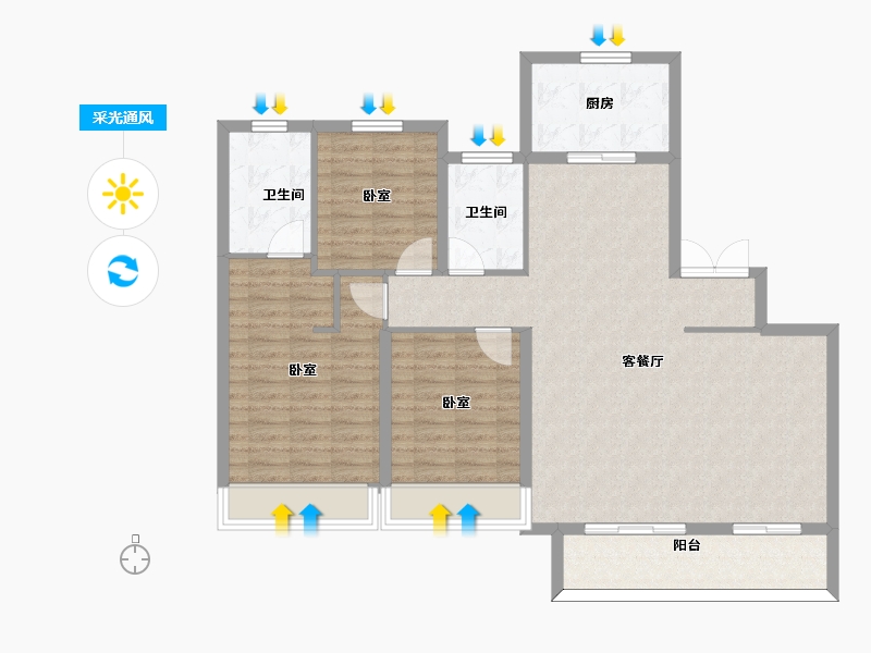 河南省-周口市-太康建业城-112.00-户型库-采光通风