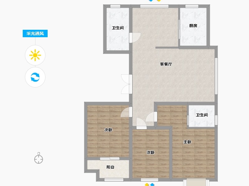 山东省-潍坊市-城投君悦府-106.40-户型库-采光通风