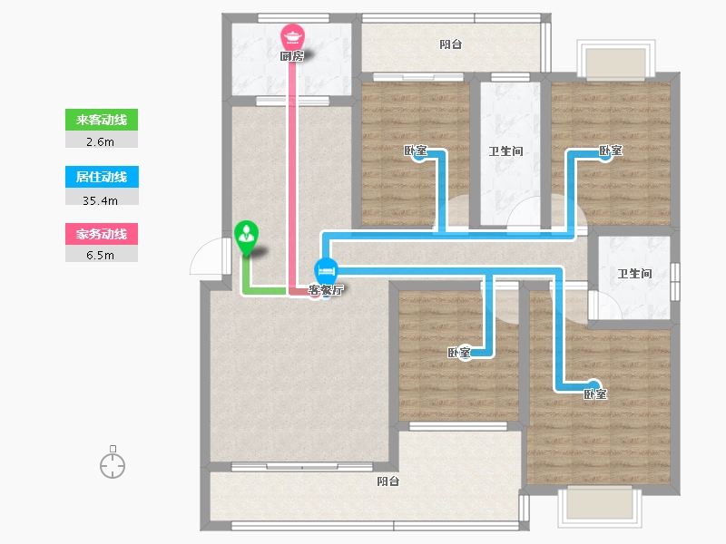 湖南省-怀化市-兴城·壹号公馆-126.46-户型库-动静线