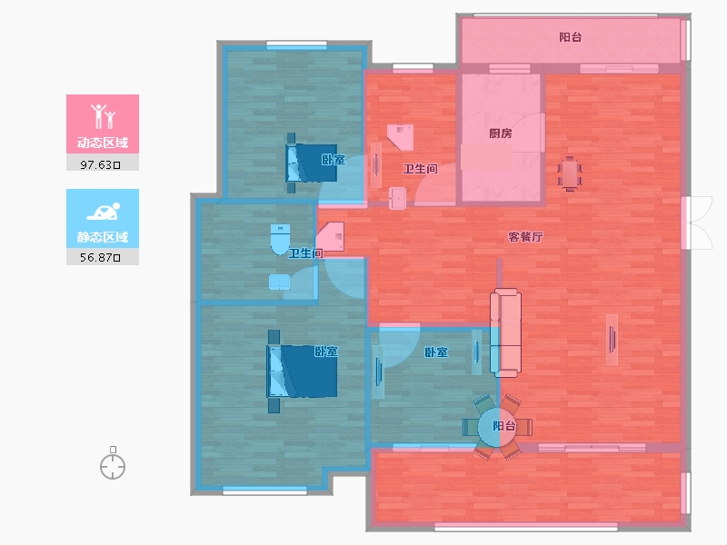 安徽省-黄山市-鲲鹏名门御府-143.01-户型库-动静分区