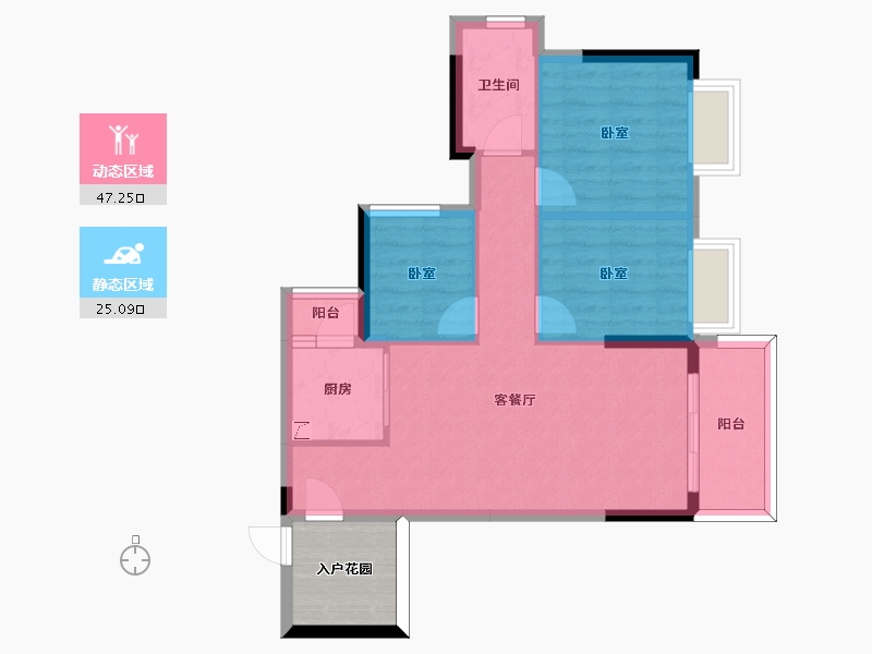 广东省-惠州市-弘泰映月城-69.50-户型库-动静分区