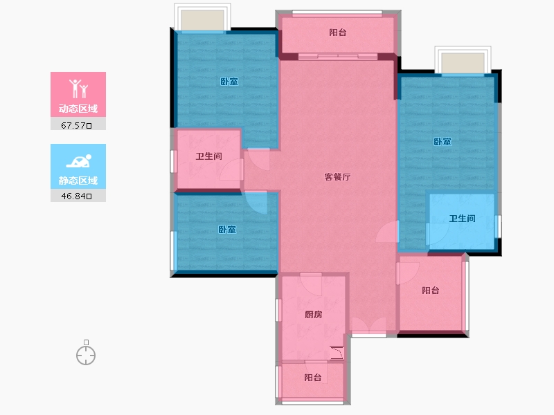 广东省-广州市-佳兆业金域天下-103.68-户型库-动静分区