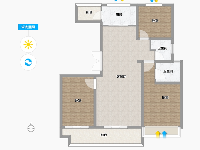 河南省-周口市-升源·澜庭叙-112.66-户型库-采光通风