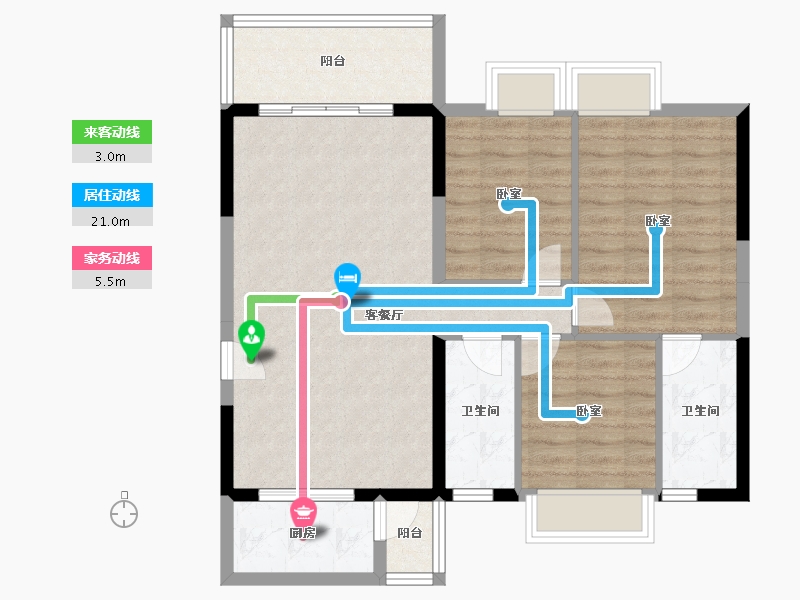 广东省-佛山市-海逸桃花源记-87.23-户型库-动静线