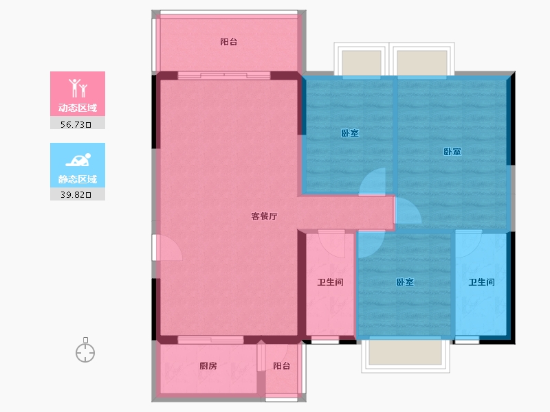 广东省-佛山市-海逸桃花源记-87.23-户型库-动静分区