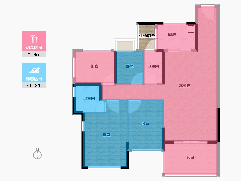 广东省-湛江市-华和南国茗苑-104.46-户型库-动静分区