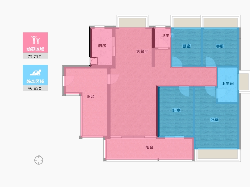 湖南省-郴州市-上品书苑-108.44-户型库-动静分区