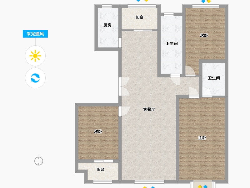 山东省-潍坊市-城投君悦府-123.30-户型库-采光通风