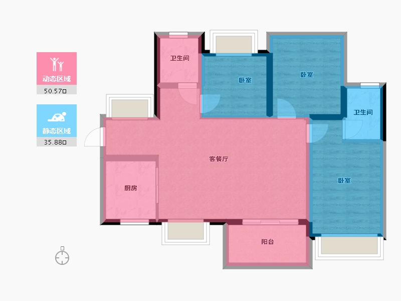 广东省-惠州市-雅居乐都汇雅郡-77.14-户型库-动静分区