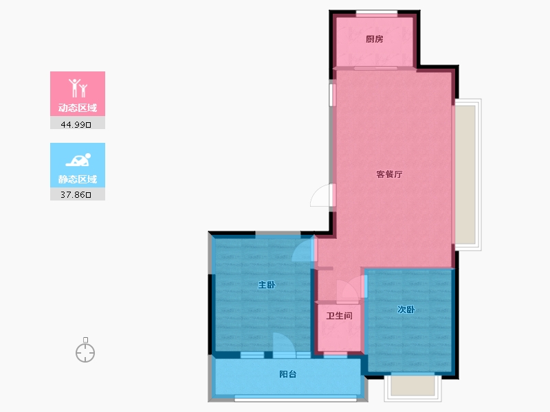 山东省-潍坊市-泽信天著-74.40-户型库-动静分区