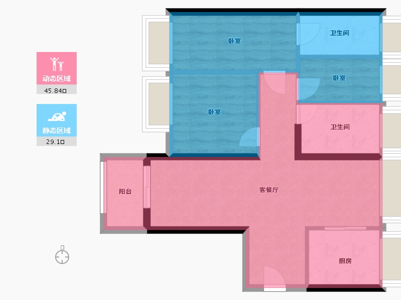 广东省-惠州市-隆腾盛世-66.61-户型库-动静分区